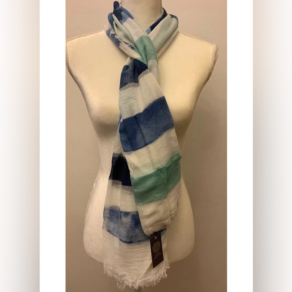 VINCE CAMUTO Maze Square Scarf One Size Marine Blue NWT.